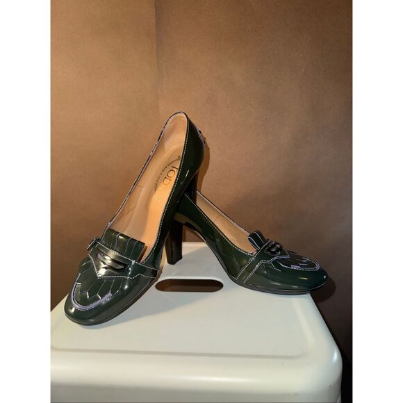 Tod's Shoes - Tod’s Green Leather Loafer Heels
